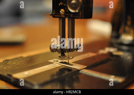 Close up of vintage sewing machine Stock Photo