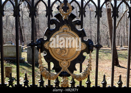 TJ Seal at the Cemetery at Thomas Jefferson's Home of Monticello in Charlottesville, Virginia Stock Photo