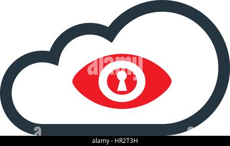 Cloud Computing with Security Icon Design Stock Vector
