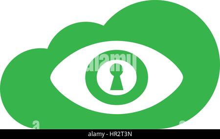 Cloud Computing with Security Icon Design Stock Vector
