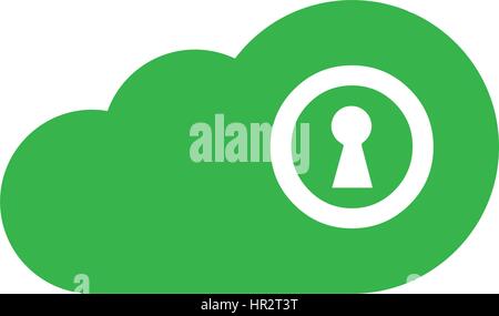 Cloud Computing with Security Icon Design Stock Vector