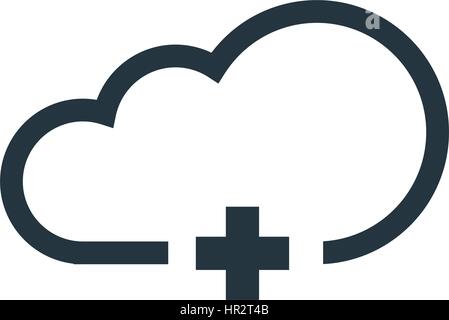 Cloud Computing Concept with Plus Icon Design Stock Vector