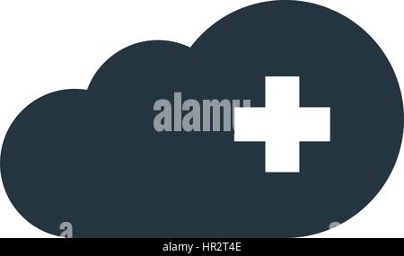Cloud Computing Concept with Plus Icon Design Stock Vector
