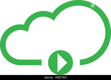 Cloud Computing Concept with Play Icon Design. Stock Vector