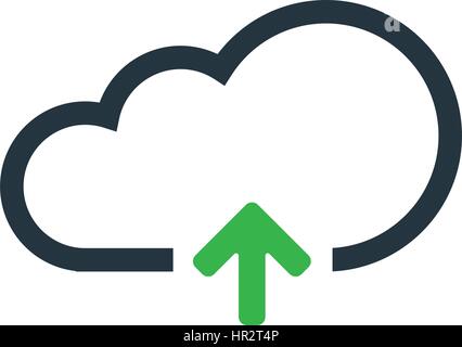 Cloud Computing with Upload Icon Design Stock Vector