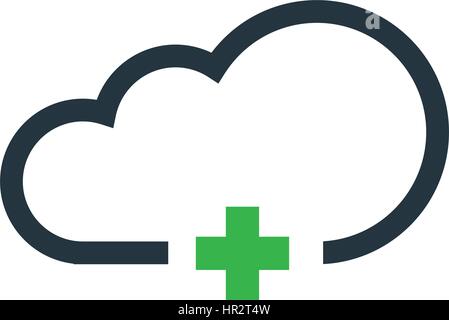 Cloud Computing Concept with Plus Icon Design Stock Vector