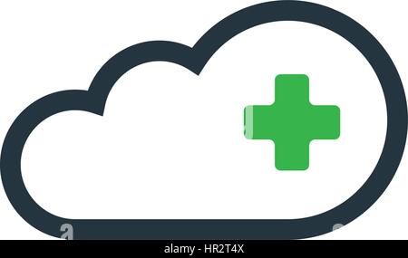 Cloud Computing Concept with Plus Icon Design Stock Vector