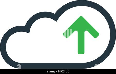 Cloud Computing with Upload Icon Design Stock Vector