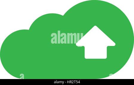 Cloud Computing with Upload Icon Design Stock Vector