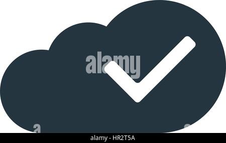 Cloud Computing Concept with Check Mark Icon Design Stock Vector