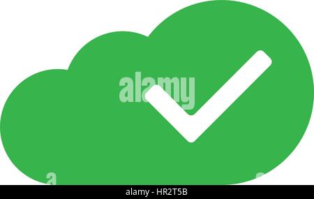 Cloud Computing Concept with Check Mark Icon Design Stock Vector