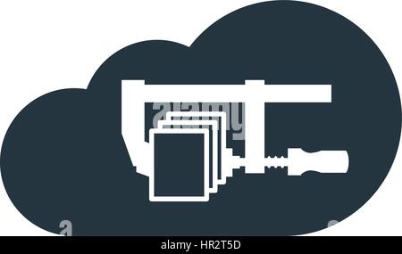 Cloud Computing Concept with Comppres Data Icon Design Stock Vector