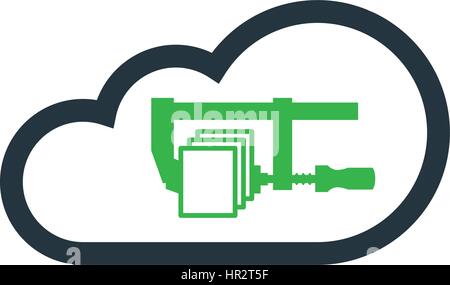 Cloud Computing Concept with Comppres Data Icon Design Stock Vector