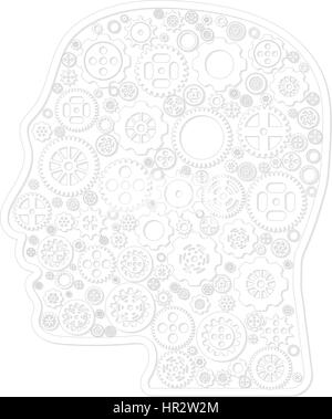 Variety different gear wheel icon vector in outline head on white background Stock Vector
