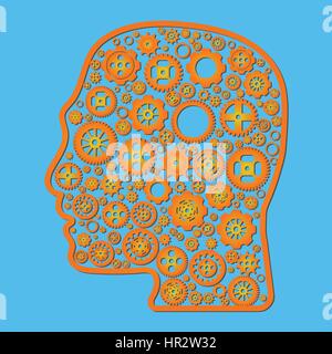 Variety different gear wheel icon vector in outline head on white background Stock Vector