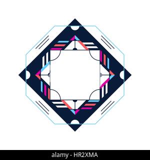 Trendy card frame style design. Abstract geometric elements. Layout template card, invitation, brochure, flyer, cover. Elegant frame and geometrical l Stock Vector