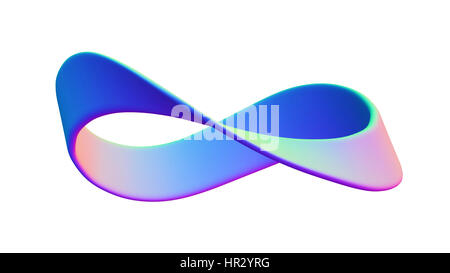 colorful mobius strip isolated on white background Stock Photo