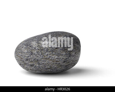 natural gray stone isolated on white background Stock Photo