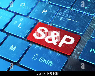 Stock market indexes concept: S&P on computer keyboard background Stock Photo