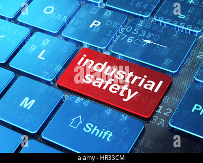 Constructing concept: Industrial Safety on computer keyboard background Stock Photo