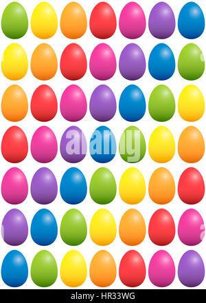 Easter EggEaster eggs color spectrum background - seamless pattern. Isolated vector illustration on white background.s Color Spectrum Background Stock Photo