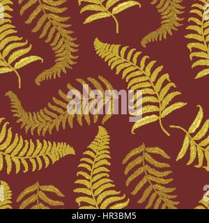 seamles vintage tropical pattern with leaves, hand drawn or enrgaved. vintage looking leaf and plants Stock Vector