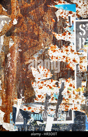 Torn posters, may be used as background Stock Photo