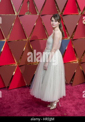 Los Angeles, USA. 26th Feb, 2017. Actress Felicity Jones arrives for the red carpet of the 89th Academy Awards at the Dolby Theater in Los Angeles, the United States, on Feb. 26, 2017. Credit: Yang Lei/Xinhua/Alamy Live News Stock Photo