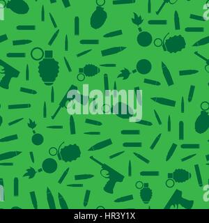 Weapon Silhouette Seamless Pattern Stock Vector