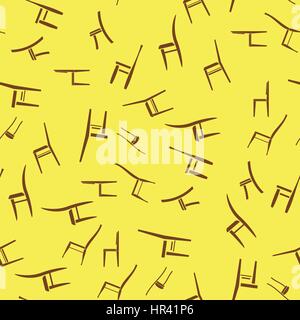 Different Chair Silhouettes Seamless Pattern Stock Vector