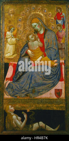 Olivuccio di Ciccarello da Camerino - The Madonna of Humility with the Temptation of Eve Stock Photo