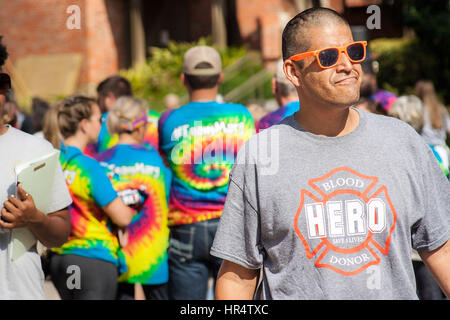 HOUSTON, TX/USA NOVEMBER 12, 2016: A Participant in The 2016 Boot Walk to End Cancer held by The University of Texas MD Anderson Cancer Center Stock Photo