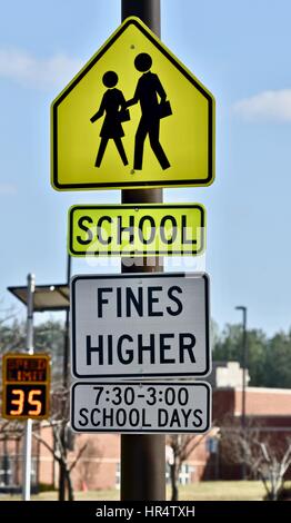 School zone sign Stock Photo