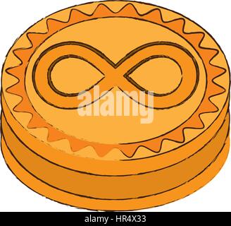 infinitecoin cryptocurrency stack icon Stock Vector