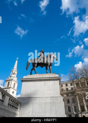 The Statue of George IV in Trafalgar Square Stock Photo