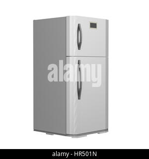 3d rendering grey new fridge isolated on white Stock Photo