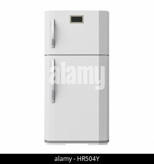 3d rendering grey fridge isolated on white Stock Photo