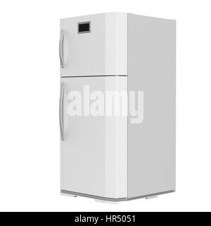 3d rendering grey fridge isolated on white Stock Photo