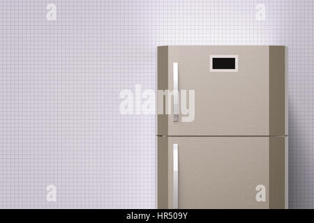 3d rendering grey fridge with blank space Stock Photo