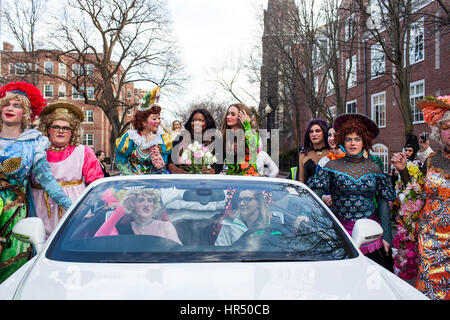 The Hasty Pudding Theatricals, the oldest theatrical organization in the U.S., announces Oscar winning actress Octavia Spencer as the recipient of its 2017 Woman of the Year Award.  Featuring: Hasty Pudding Theatricals players Where: Cambridge, Massachuse Stock Photo