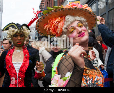 The Hasty Pudding Theatricals, the oldest theatrical organization in the U.S., announces Oscar winning actress Octavia Spencer as the recipient of its 2017 Woman of the Year Award.  Featuring: Hasty Pudding Theatricals players Where: Cambridge, Massachuse Stock Photo