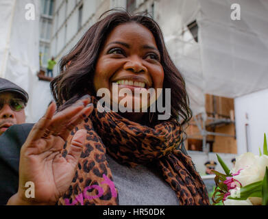 The Hasty Pudding Theatricals, the oldest theatrical organization in the U.S., announces Oscar winning actress Octavia Spencer as the recipient of its 2017 Woman of the Year Award.  Featuring: Octavia Spencer Where: Cambridge, Massachusetts, United States Stock Photo