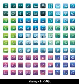 Icon Collection Vector Application Content Stock Vector