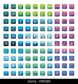 Icon Collection Vector Application Content Stock Vector