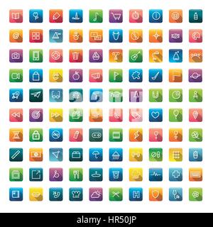Icon Collection Vector Application Content Stock Vector