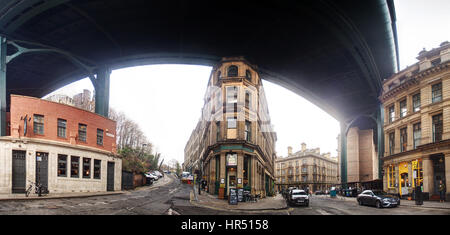 Panoramic view of Akenside Hill and Queen Street, Newcastle-upon-Tyne Stock Photo