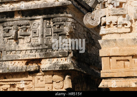 Mexico, Chichen Itza ruins is the most famous and best restored of the Yucatan Maya sites. The picture presents DETAIL Stock Photo
