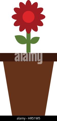 icon of the vase with flower illustrated on a white background in vector Stock Vector