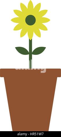 icon of the vase with flower illustrated on a white background in ...