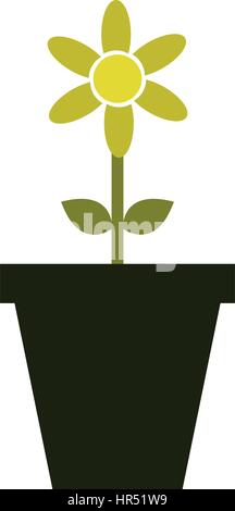 icon of the vase with flower illustrated on a white background in vector Stock Vector